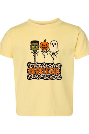 Toddler Personalized Leopard Halloween Pop Fine Jersey Tee *Personalize Your Name - Wholesale Accessory Market