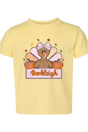 Toddler Personalized Leopard Turkey Tails Fine Jersey Tee *Personalize Your Name - Wholesale Accessory Market