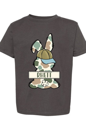 Toddler Personalized Camo Bunny Fine Jersey Tee *Personalize Your Name - Wholesale Accessory Market