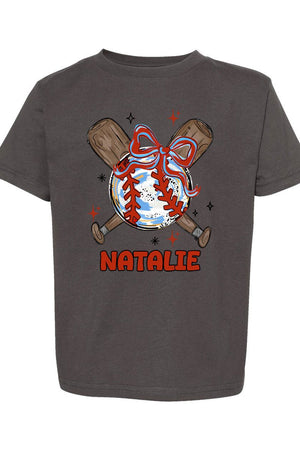 Toddler Personalized Coquette Home Run Hitter Fine Jersey Tee *Personalize Your Name - Wholesale Accessory Market