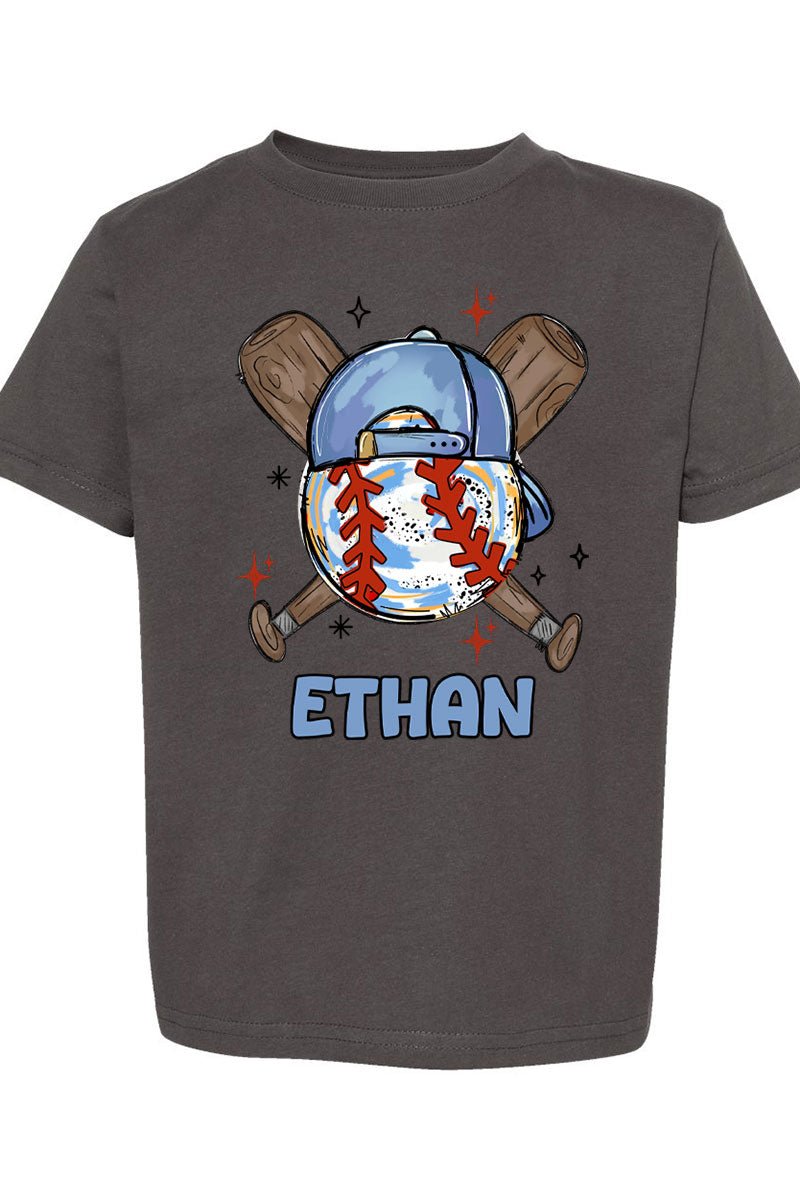 Toddler Personalized Hat Back Home Run Hitter Fine Jersey Tee *Personalize Your Name - Wholesale Accessory Market