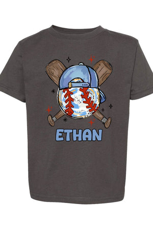 Toddler Personalized Hat Back Home Run Hitter Fine Jersey Tee *Personalize Your Name - Wholesale Accessory Market