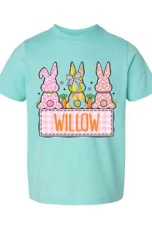 Toddler Personalized Brushstroke Bunny Fine Jersey Tee *Personalize Your Name - Wholesale Accessory Market