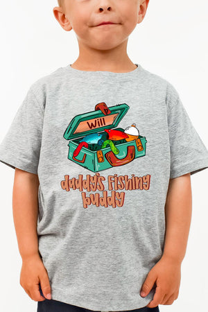 Toddler Personalized Daddy's Fishing Buddy Fine Jersey Tee *Personalize Your Name - Wholesale Accessory Market