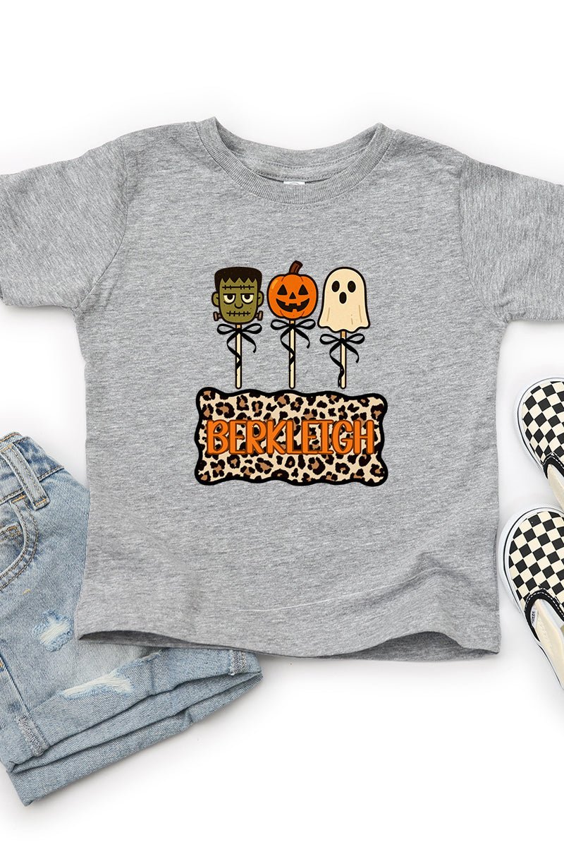 Toddler Personalized Leopard Halloween Pop Fine Jersey Tee *Personalize Your Name - Wholesale Accessory Market