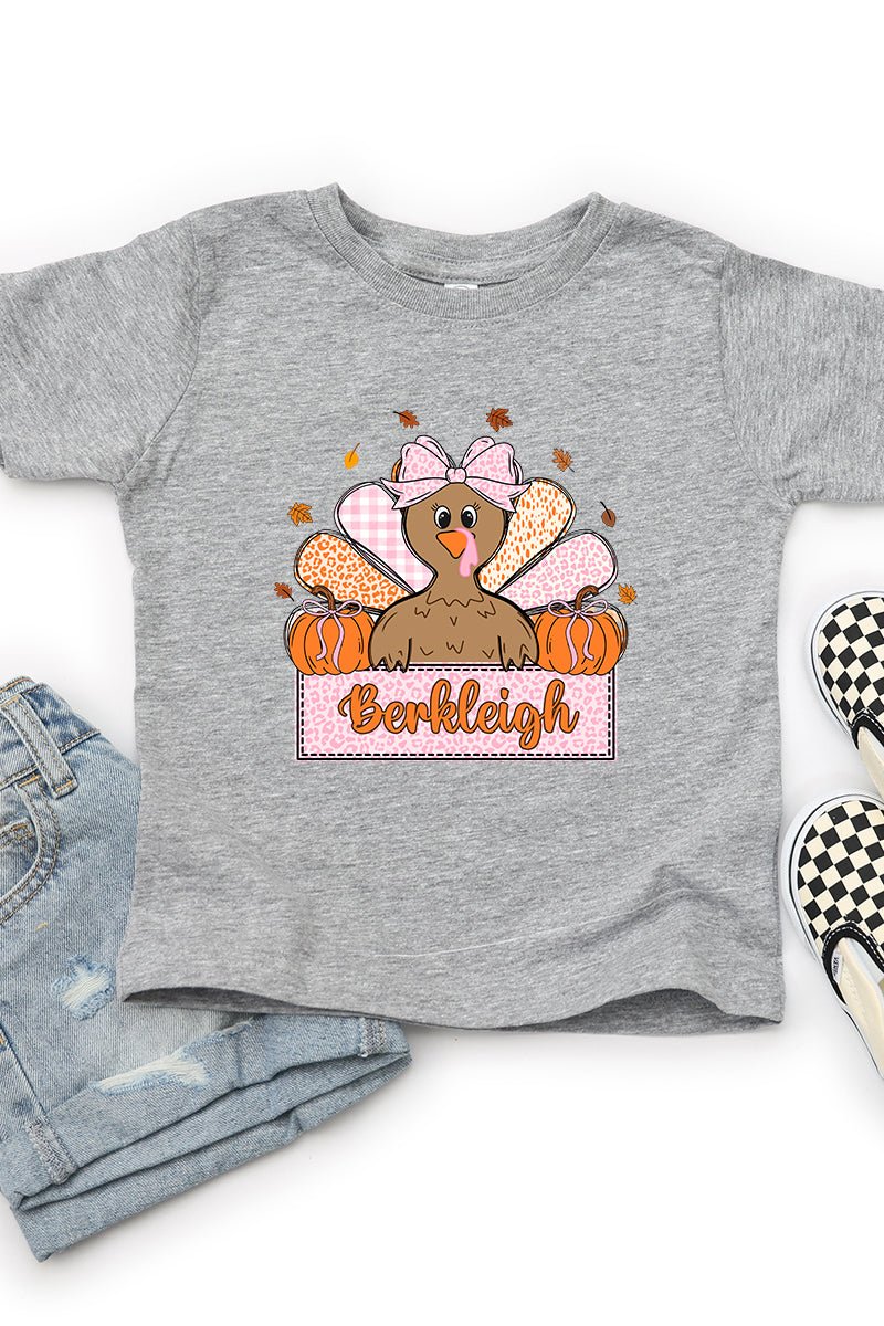Toddler Personalized Leopard Turkey Tails Fine Jersey Tee *Personalize Your Name - Wholesale Accessory Market