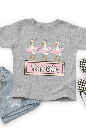 Toddler Personalized Pink Summer Geese Fine Jersey Tee *Personalize Your Name - Wholesale Accessory Market