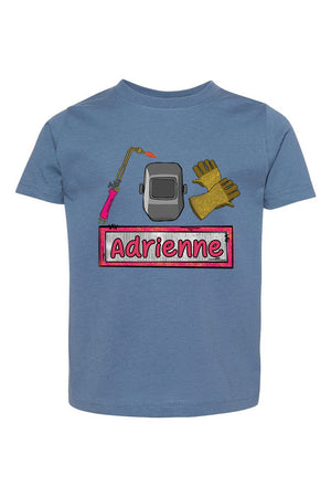 Toddler Personalized Pink Mini Metal Maker Fine Jersey Tee *Personalize Your Name - Wholesale Accessory Market