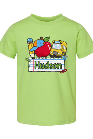 Toddler Personalized Back-to-School Name Tag Boy Fine Jersey Tee *Enter Kid's Name - Wholesale Accessory Market