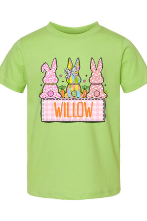 Toddler Personalized Brushstroke Bunny Fine Jersey Tee *Personalize Your Name - Wholesale Accessory Market