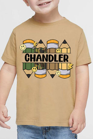 Toddler Personalized Camo Pencil Pack Fine Jersey Tee *Enter Kid's Name - Wholesale Accessory Market