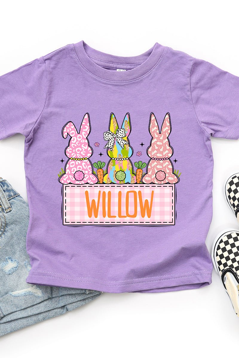 Toddler Personalized Brushstroke Bunny Fine Jersey Tee *Personalize Your Name - Wholesale Accessory Market