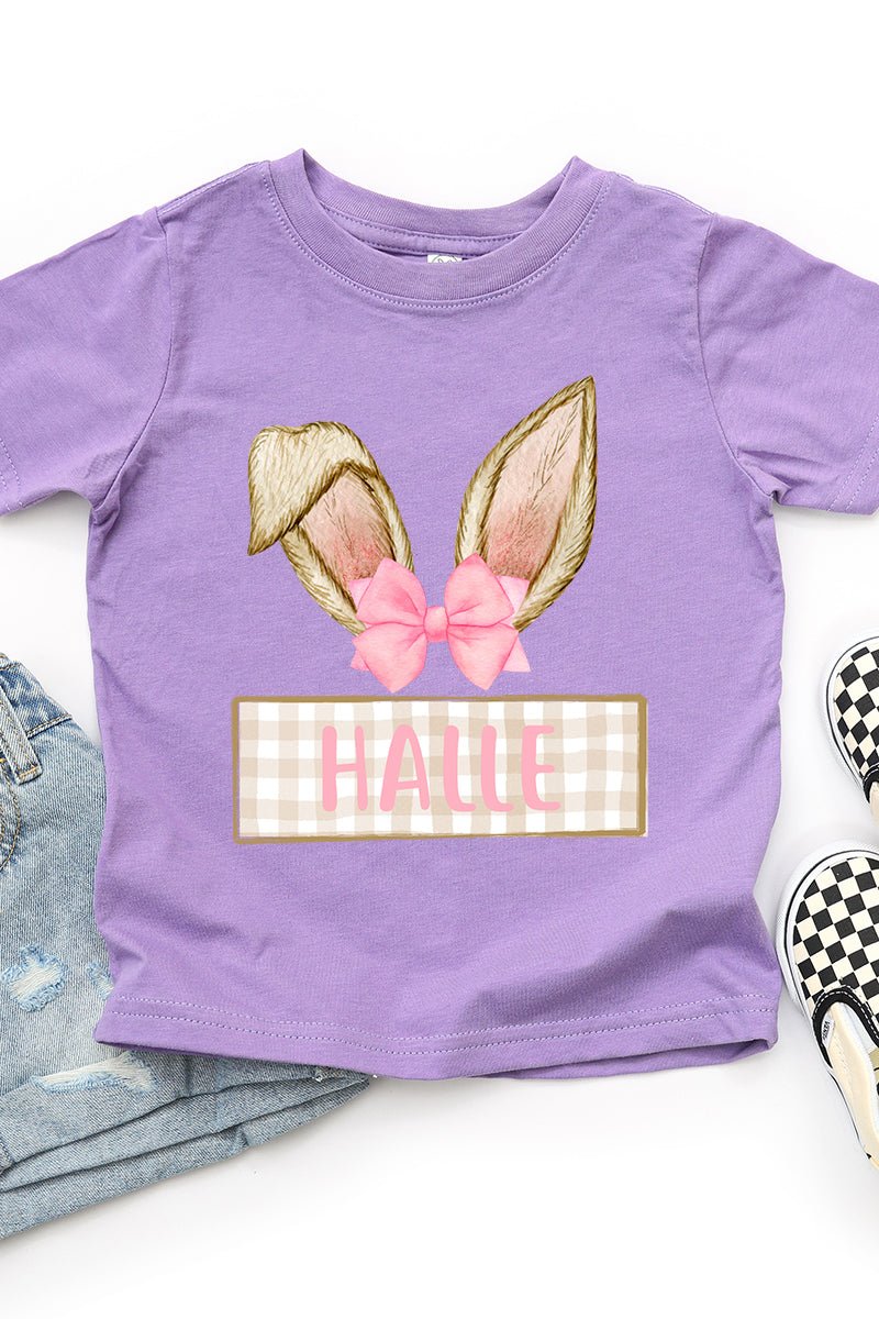 Toddler Personalized Pink Coquette Bunny Ears Fine Jersey Tee *Personalize Your Name - Wholesale Accessory Market
