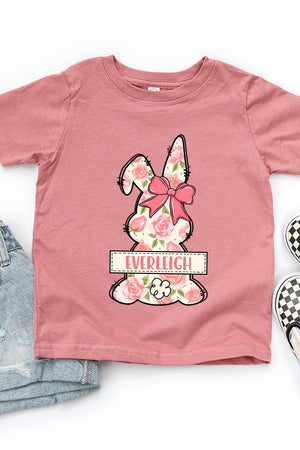 Toddler Personalized Blush Bunny Fine Jersey Tee *Personalize Your Name - Wholesale Accessory Market