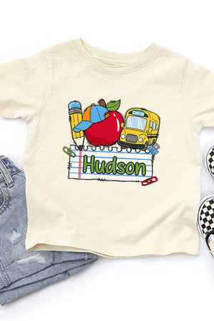 Toddler Personalized Back-to-School Name Tag Boy Fine Jersey Tee *Enter Kid's Name - Wholesale Accessory Market