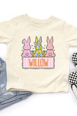 Toddler Personalized Brushstroke Bunny Fine Jersey Tee *Personalize Your Name - Wholesale Accessory Market