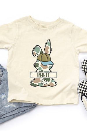 Toddler Personalized Camo Bunny Fine Jersey Tee *Personalize Your Name - Wholesale Accessory Market