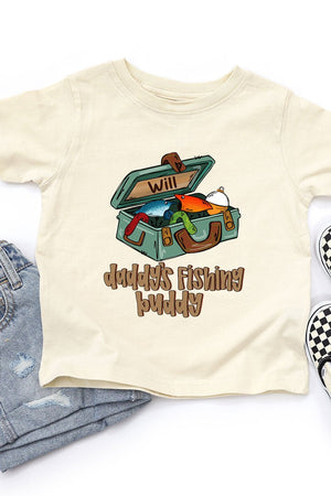 Toddler Personalized Daddy's Fishing Buddy Fine Jersey Tee *Personalize Your Name - Wholesale Accessory Market