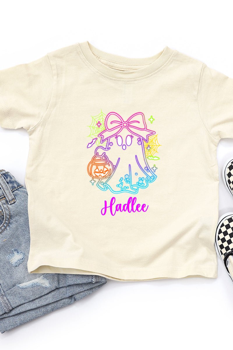 Toddler Personalized Glow & Boo Girl Fine Jersey Tee *Personalize Your Name - Wholesale Accessory Market