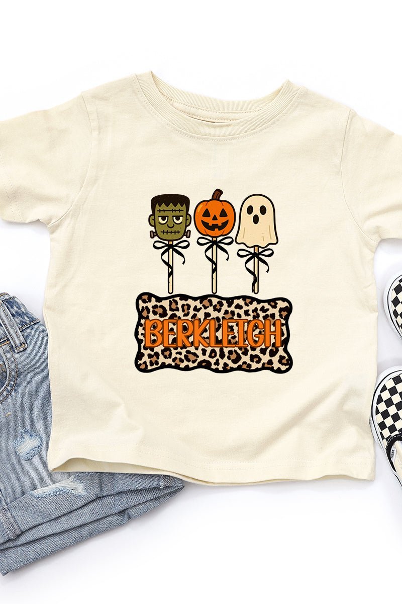 Toddler Personalized Leopard Halloween Pop Fine Jersey Tee *Personalize Your Name - Wholesale Accessory Market