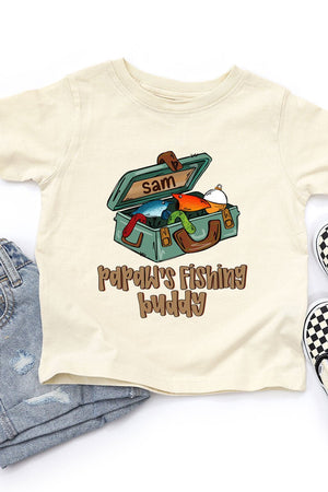 Toddler Personalized Pawpaw's Fishing Buddy Fine Jersey Tee *Personalize Your Name - Wholesale Accessory Market