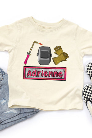 Toddler Personalized Pink Mini Metal Maker Fine Jersey Tee *Personalize Your Name - Wholesale Accessory Market