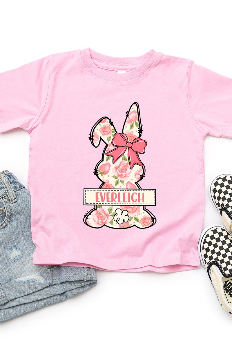 Toddler Personalized Blush Bunny Fine Jersey Tee *Personalize Your Name - Wholesale Accessory Market