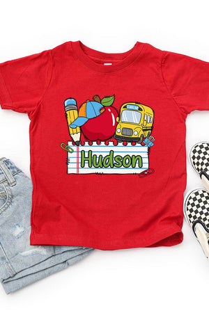 Toddler Personalized Back-to-School Name Tag Boy Fine Jersey Tee *Enter Kid's Name - Wholesale Accessory Market