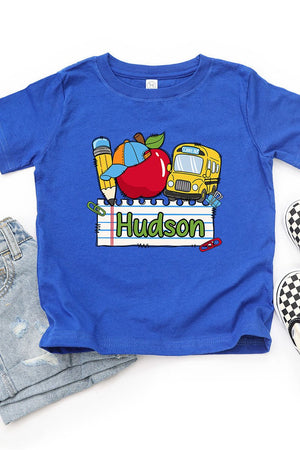 Toddler Personalized Back-to-School Name Tag Boy Fine Jersey Tee *Enter Kid's Name - Wholesale Accessory Market