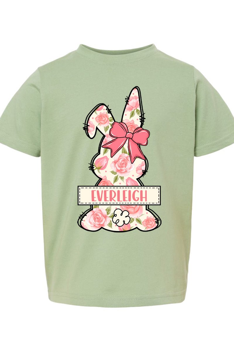 Toddler Personalized Blush Bunny Fine Jersey Tee *Personalize Your Name - Wholesale Accessory Market
