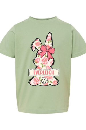 Toddler Personalized Blush Bunny Fine Jersey Tee *Personalize Your Name - Wholesale Accessory Market