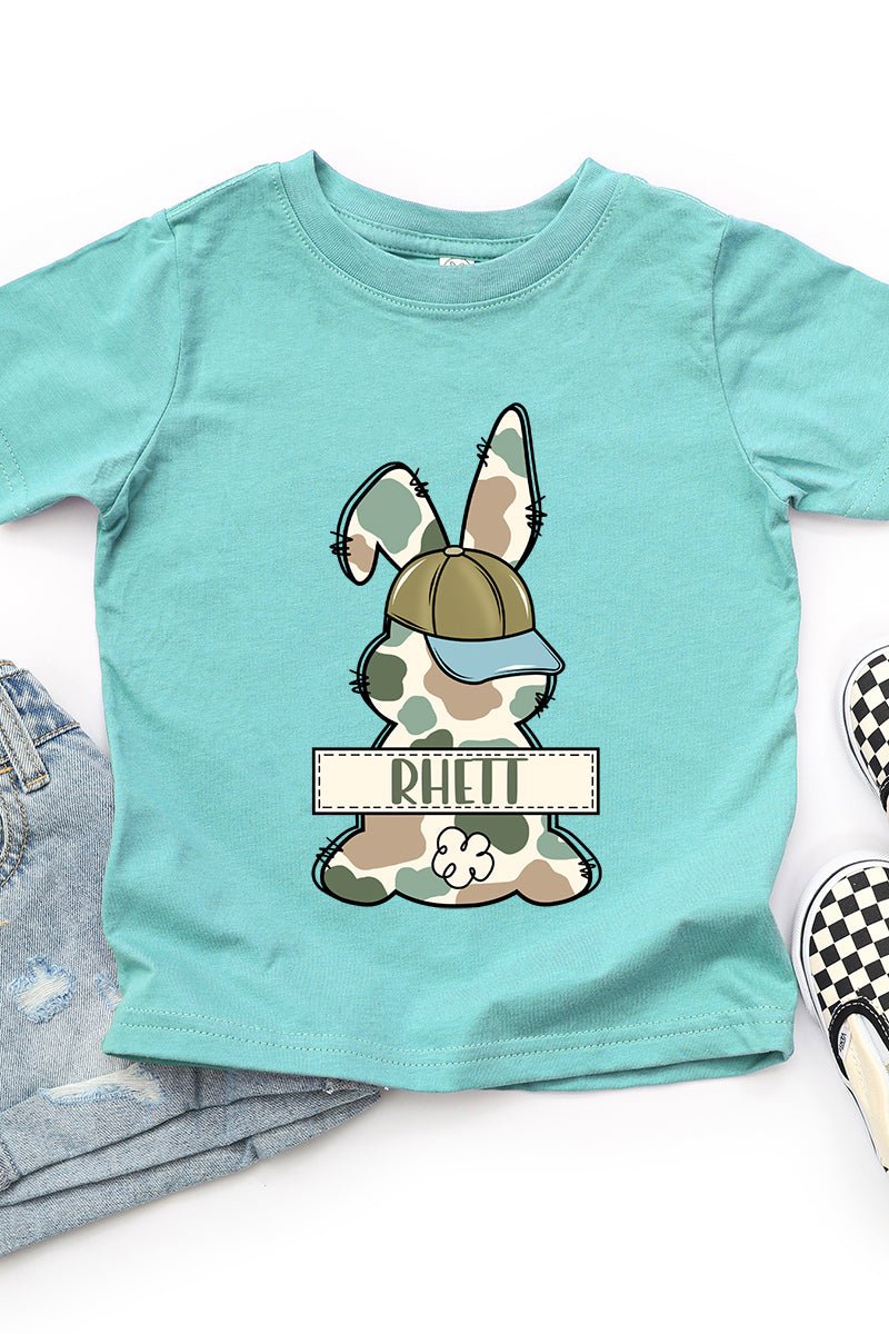Toddler Personalized Camo Bunny Fine Jersey Tee *Personalize Your Name - Wholesale Accessory Market