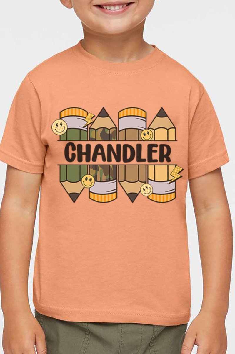 Toddler Personalized Camo Pencil Pack Fine Jersey Tee *Enter Kid's Name - Wholesale Accessory Market