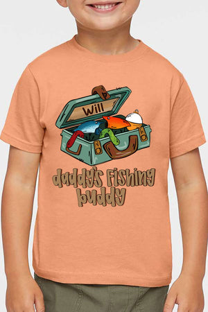 Toddler Personalized Daddy's Fishing Buddy Fine Jersey Tee *Personalize Your Name - Wholesale Accessory Market