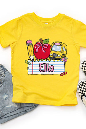 Toddler Personalized Back-to-School Name Tag Girl Fine Jersey Tee *Enter Kid's Name - Wholesale Accessory Market
