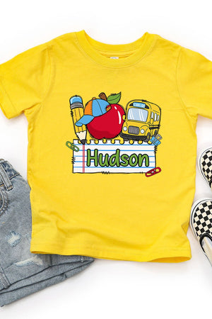 Toddler Personalized Back-to-School Name Tag Boy Fine Jersey Tee *Enter Kid's Name - Wholesale Accessory Market