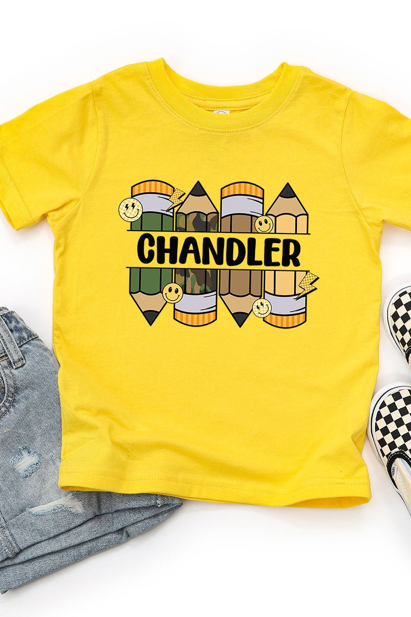 Toddler Personalized Camo Pencil Pack Fine Jersey Tee *Enter Kid's Name - Wholesale Accessory Market
