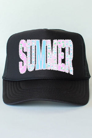 Seaside Lace Series Otto Black Foam Front Trucker Hat - Wholesale Accessory Market