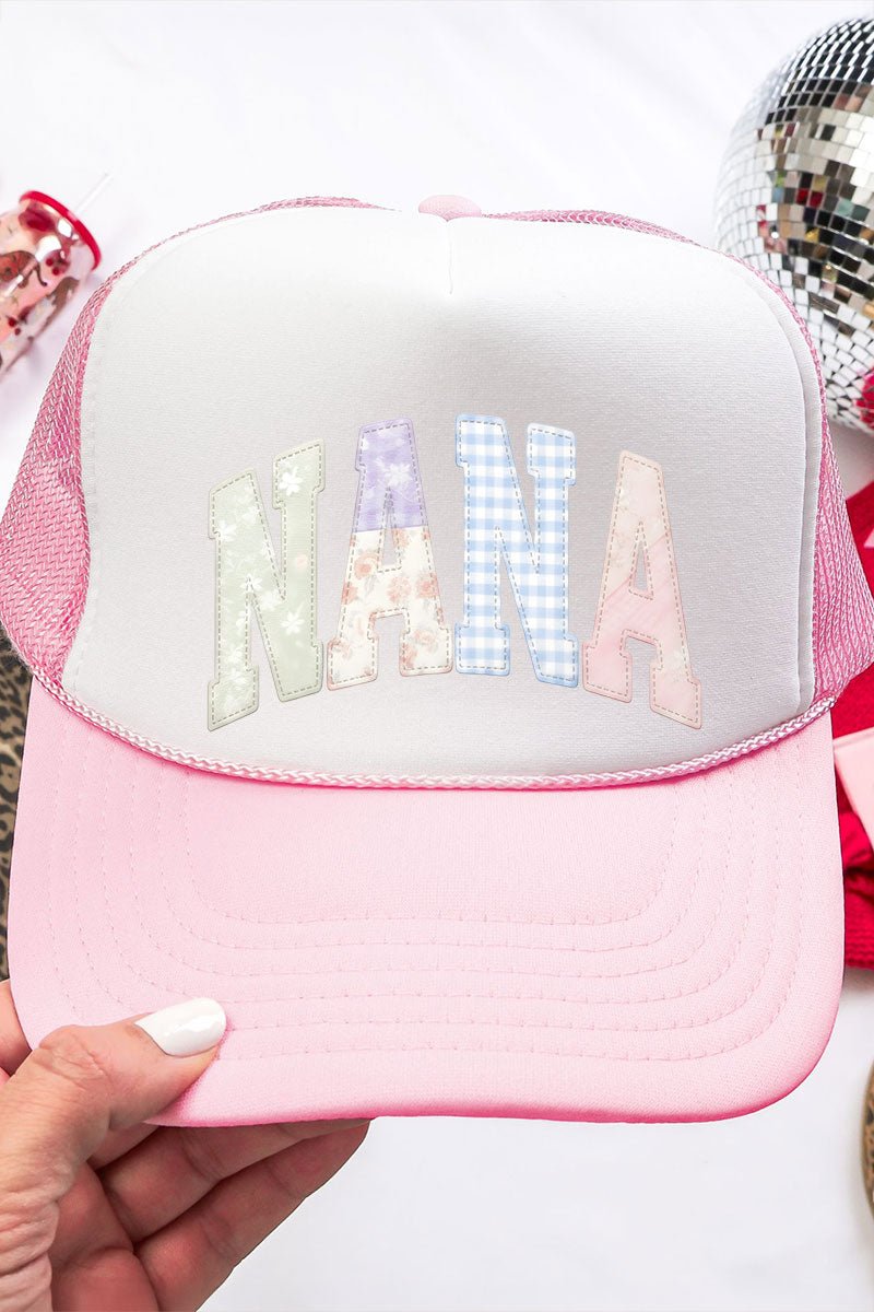 Personalized Soft Stitch Mom Name Otto Soft Pink with White Foam Front Trucker Hat *Choose Your Name - Wholesale Accessory Market