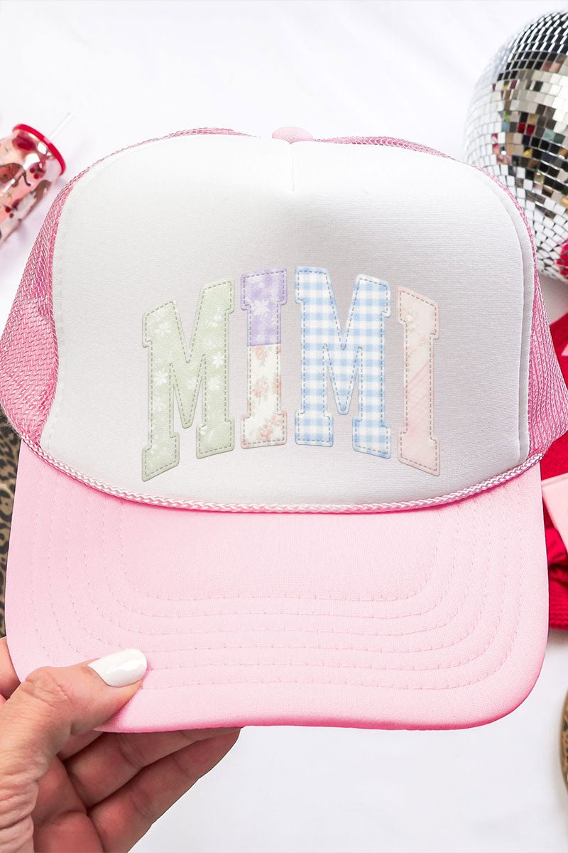 Personalized Soft Stitch Mom Name Otto Soft Pink with White Foam Front Trucker Hat *Choose Your Name - Wholesale Accessory Market