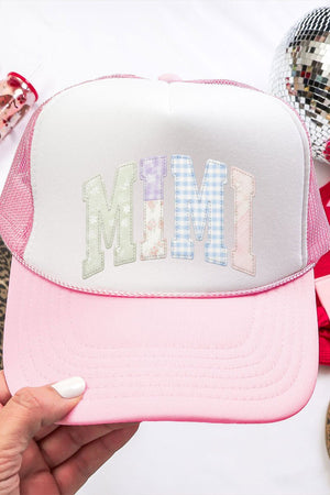 Personalized Soft Stitch Mom Name Otto Soft Pink with White Foam Front Trucker Hat *Choose Your Name - Wholesale Accessory Market