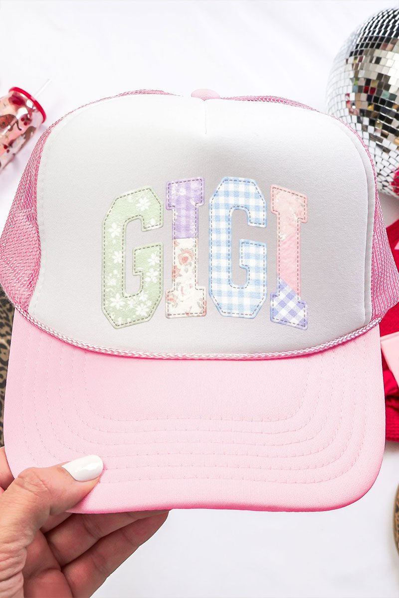Personalized Soft Stitch Mom Name Otto Soft Pink with White Foam Front Trucker Hat *Choose Your Name - Wholesale Accessory Market