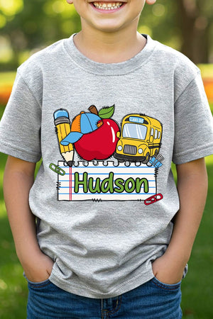Youth Personalized Back-to-School Name Tag Boy Short Sleeve Relaxed Fit T-Shirt *Enter Kid's Name - Wholesale Accessory Market
