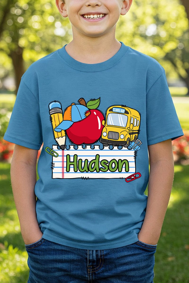 Youth Personalized Back-to-School Name Tag Boy Short Sleeve Relaxed Fit T-Shirt *Enter Kid's Name - Wholesale Accessory Market