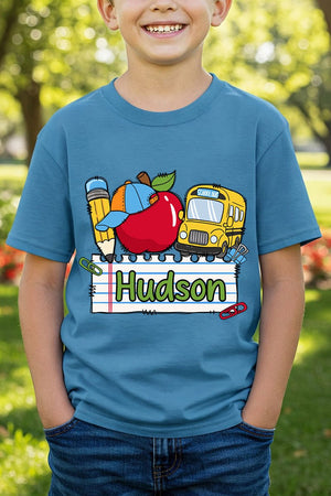 Youth Personalized Back-to-School Name Tag Boy Short Sleeve Relaxed Fit T-Shirt *Enter Kid's Name - Wholesale Accessory Market