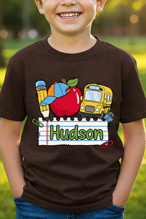 Youth Personalized Back-to-School Name Tag Boy Short Sleeve Relaxed Fit T-Shirt *Enter Kid's Name - Wholesale Accessory Market