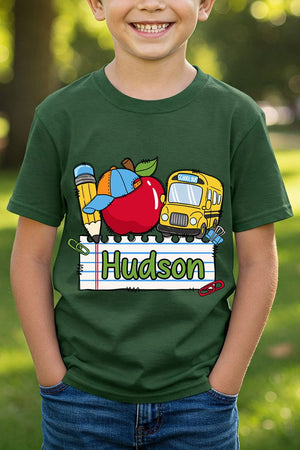 Youth Personalized Back-to-School Name Tag Boy Short Sleeve Relaxed Fit T-Shirt *Enter Kid's Name - Wholesale Accessory Market