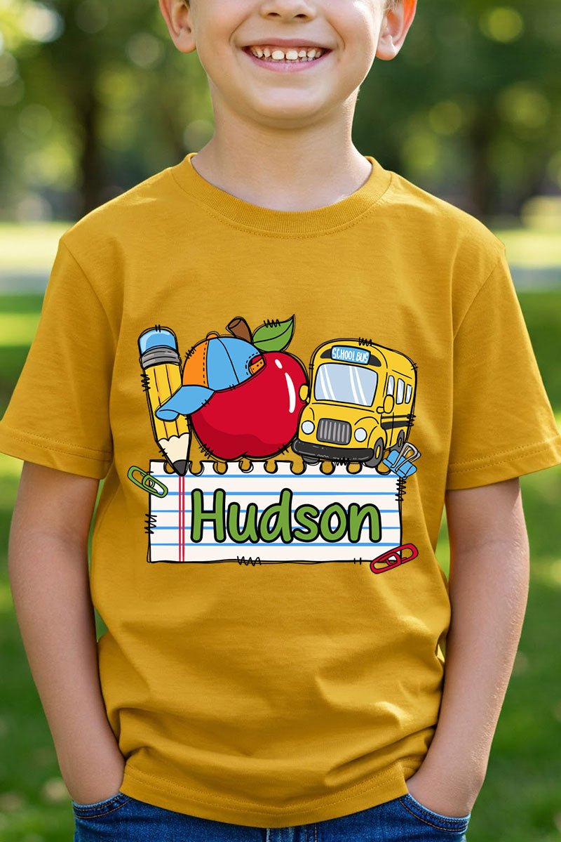 Youth Personalized Back-to-School Name Tag Boy Short Sleeve Relaxed Fit T-Shirt *Enter Kid's Name - Wholesale Accessory Market