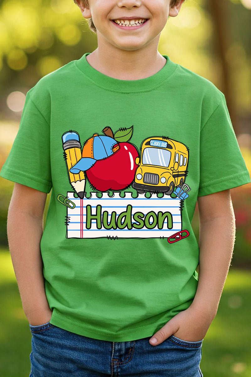 Youth Personalized Back-to-School Name Tag Boy Short Sleeve Relaxed Fit T-Shirt *Enter Kid's Name - Wholesale Accessory Market