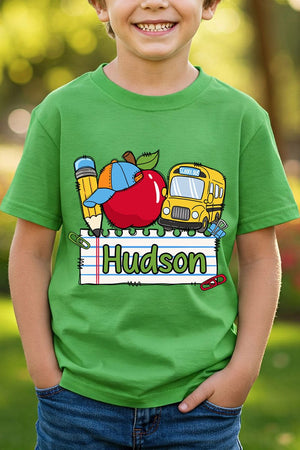 Youth Personalized Back-to-School Name Tag Boy Short Sleeve Relaxed Fit T-Shirt *Enter Kid's Name - Wholesale Accessory Market